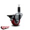 Service Caster 3'' Red Poly Swivel 1-1/8'' Expanding Stem Caster with Brake SCC-EX20S314-PPUB-RED-PLB-118 - alternate 4